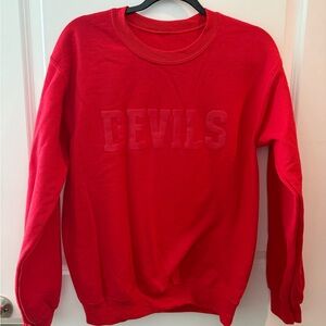 New Jersey Devils Custom Team Name Sweater Red Size Small